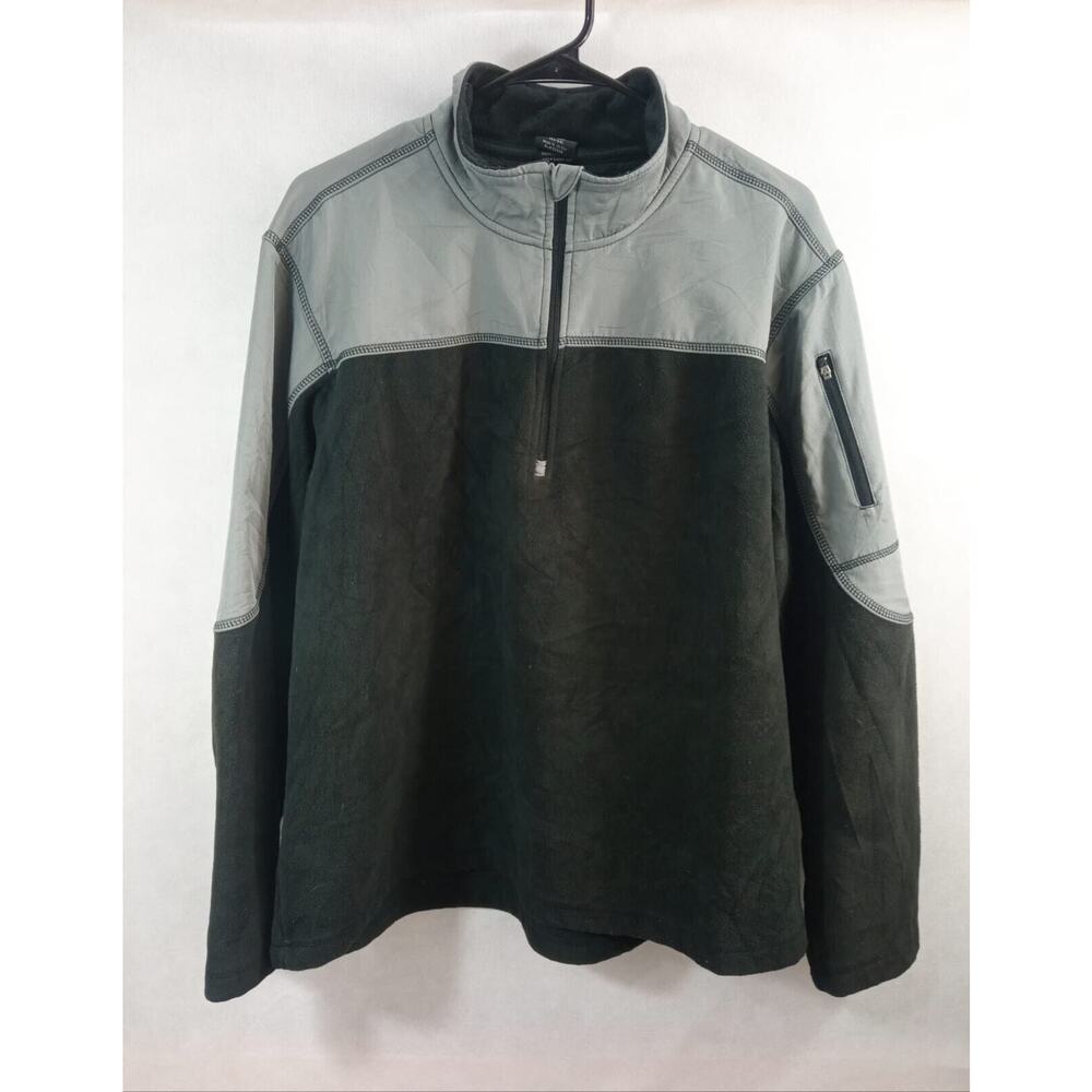 Starter Men's Track Jacket Y2K Polar Black Gray 1/4 Zip Pockets Logo Size Large